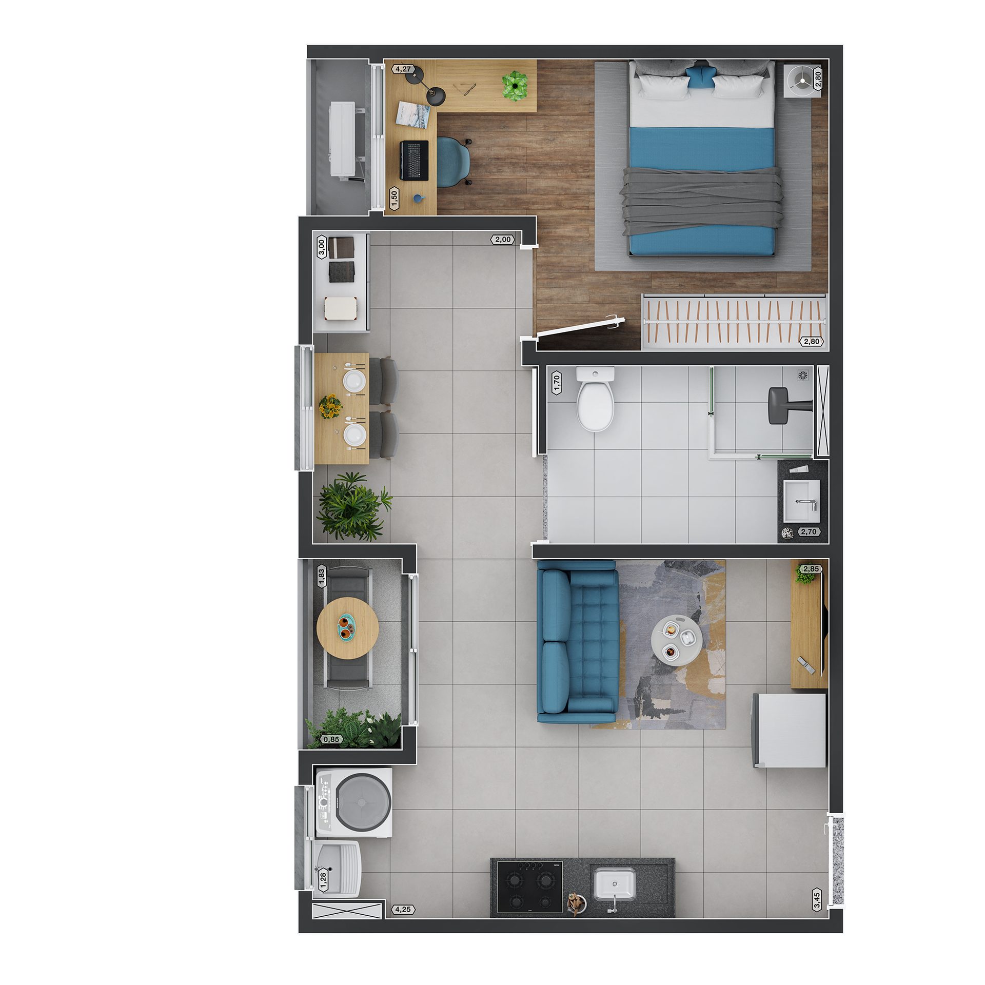 Planta de 43 m² — imagem 1