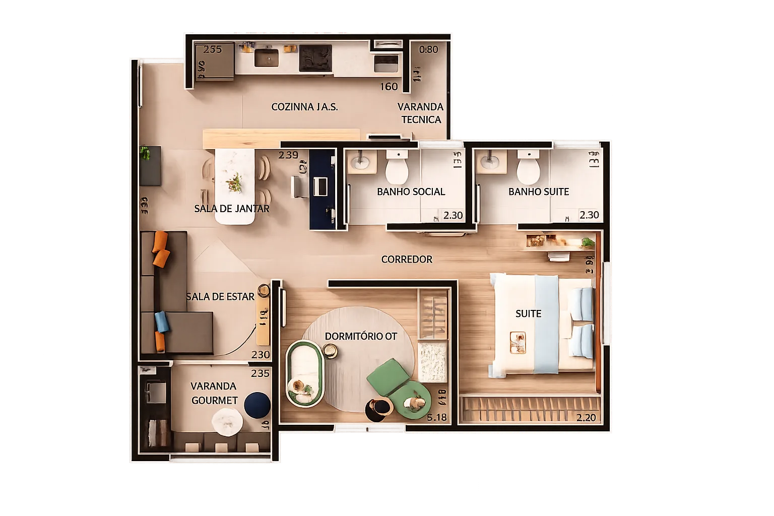 Planta de 61 m² — imagem 1