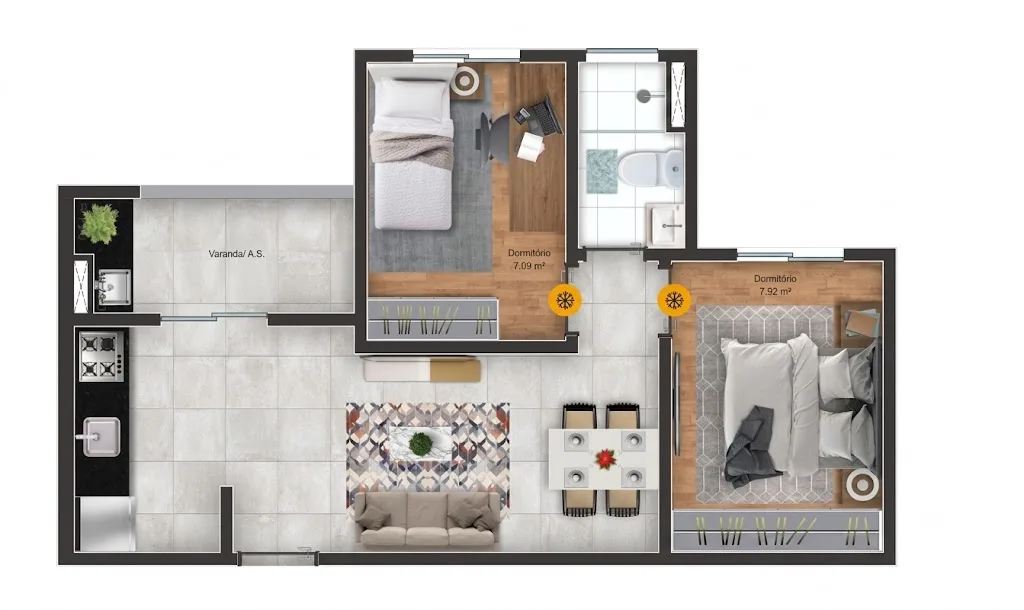 Planta de 43 m² — imagem 1