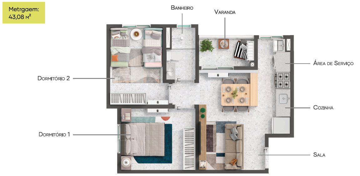 Planta de 43 m² — imagem 1