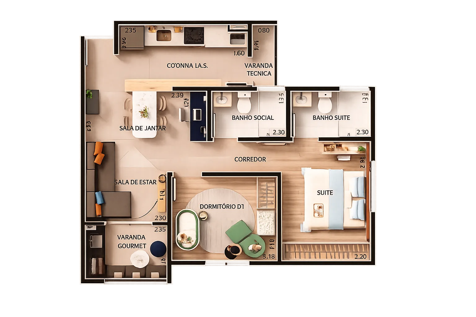Planta de 61 m² — imagem 1