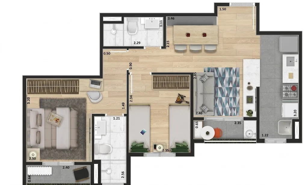 Planta de 52 m² — imagem 1