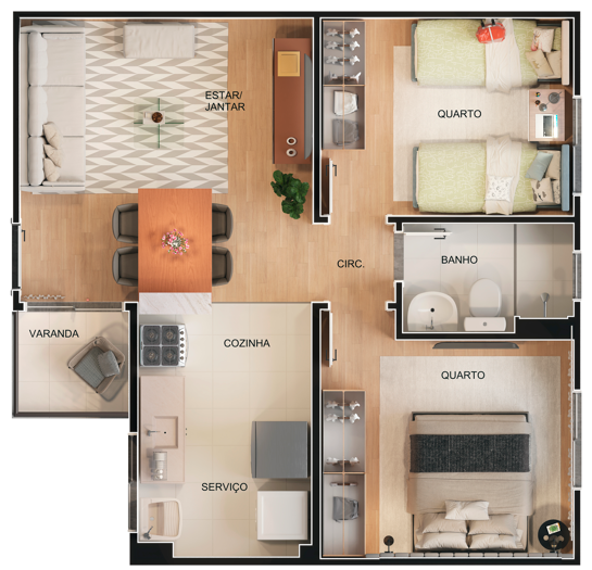 Planta de 42 m² — imagem 1