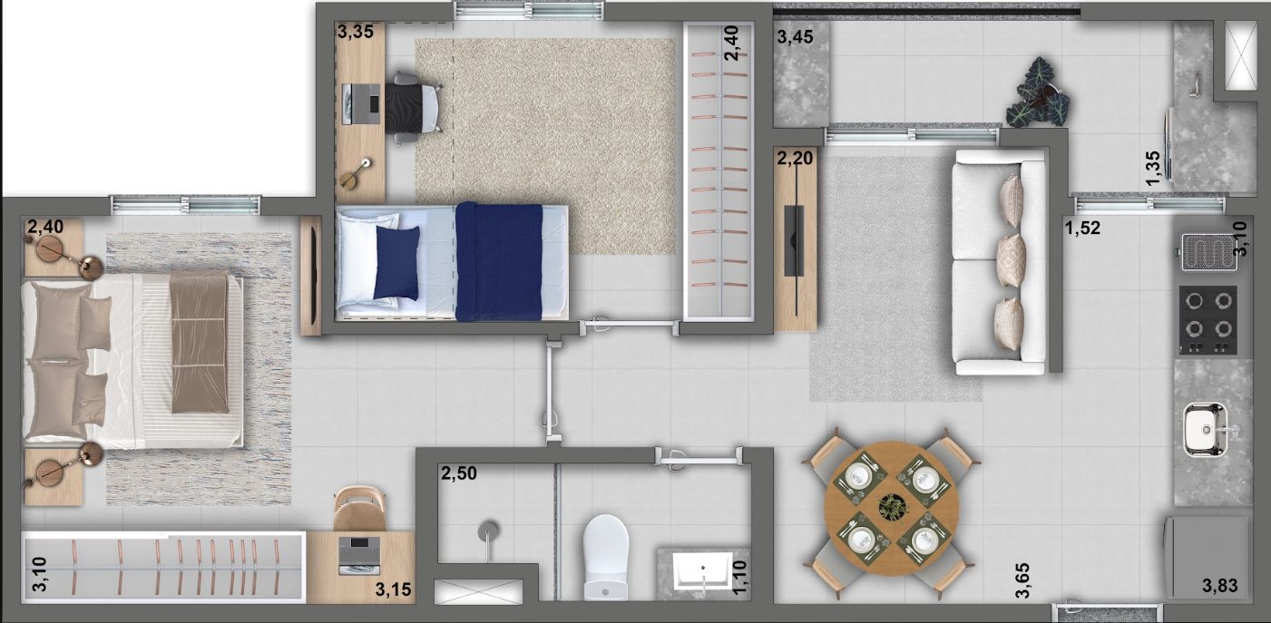 Planta de 47 m² — imagem 1