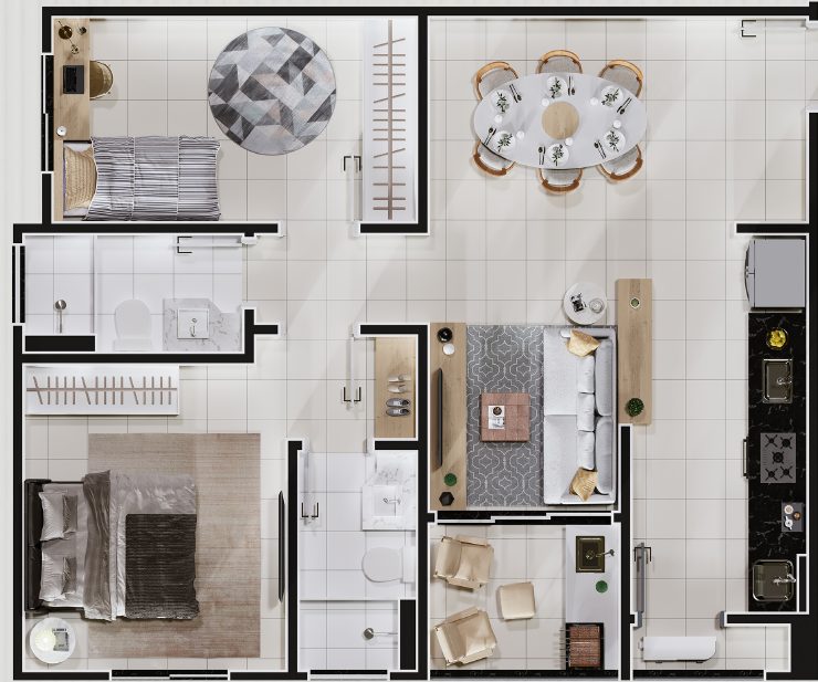 Planta de 57 m² — imagem 1