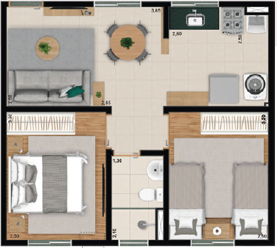 Planta de 41.97 m² — imagem 1
