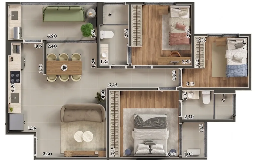 Planta de 76 m² — imagem 1