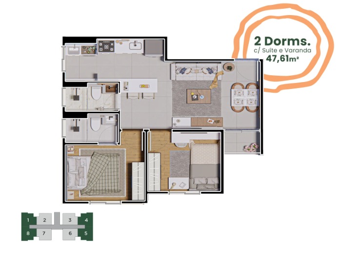 Planta de 47 m² — imagem 1