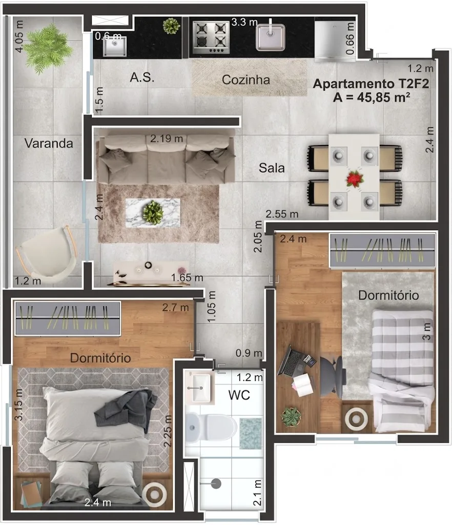 Planta de 46 m² — imagem 1