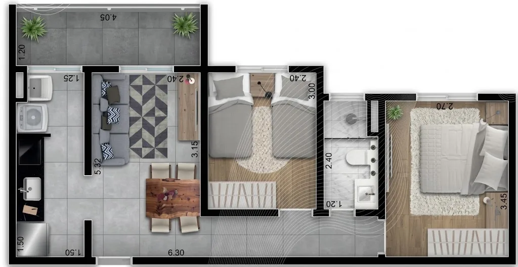 Planta de 51 m² — imagem 1