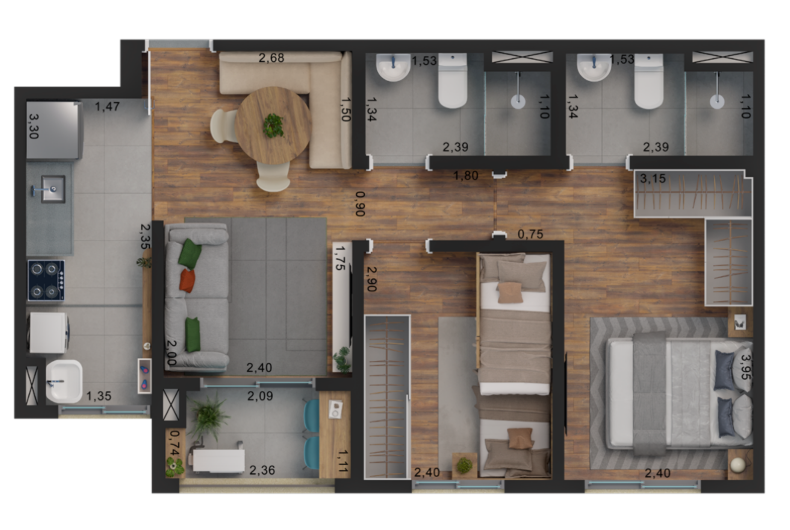 Planta de 52 m² — imagem 1