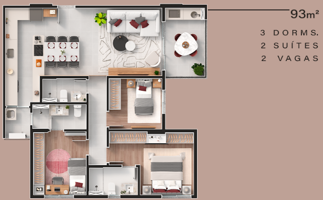 Planta de 93 m² — imagem 1