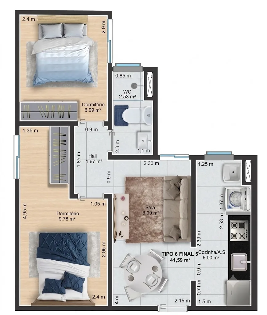 Planta de 41 m² — imagem 1