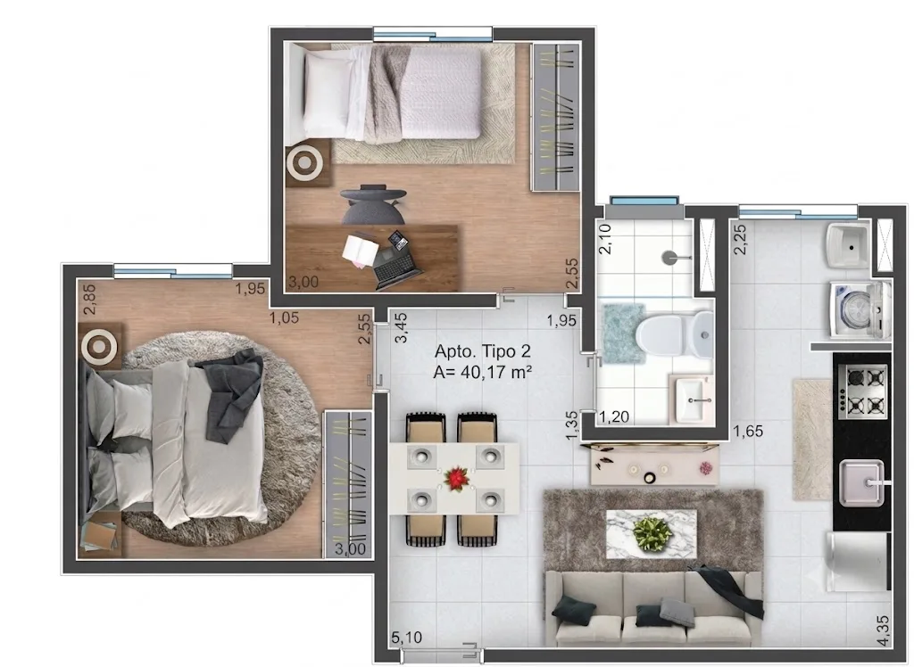 Planta de 40 m² — imagem 1