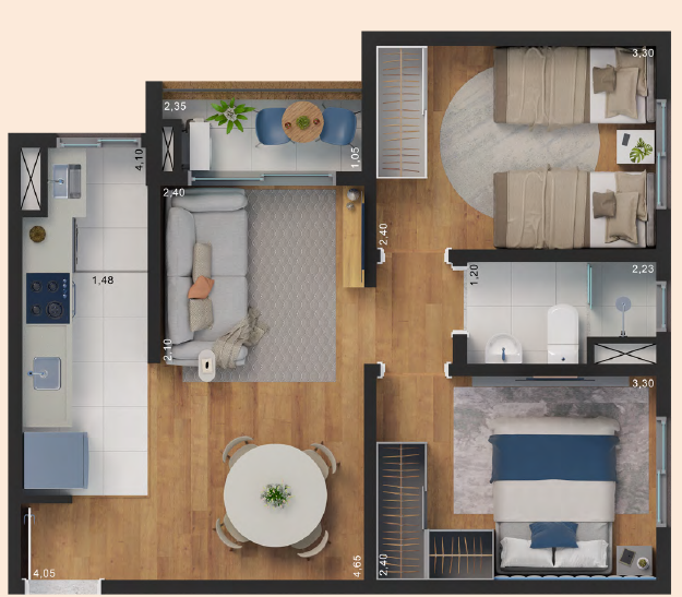 Planta de 48 m² — imagem 1