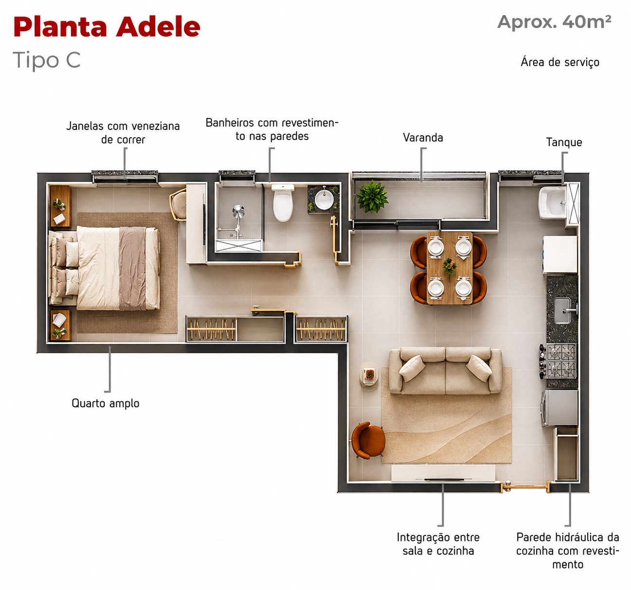 Planta de 40 m² — imagem 1