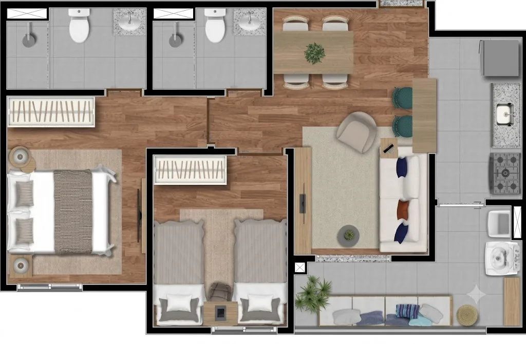 Planta de 57 m² — imagem 1