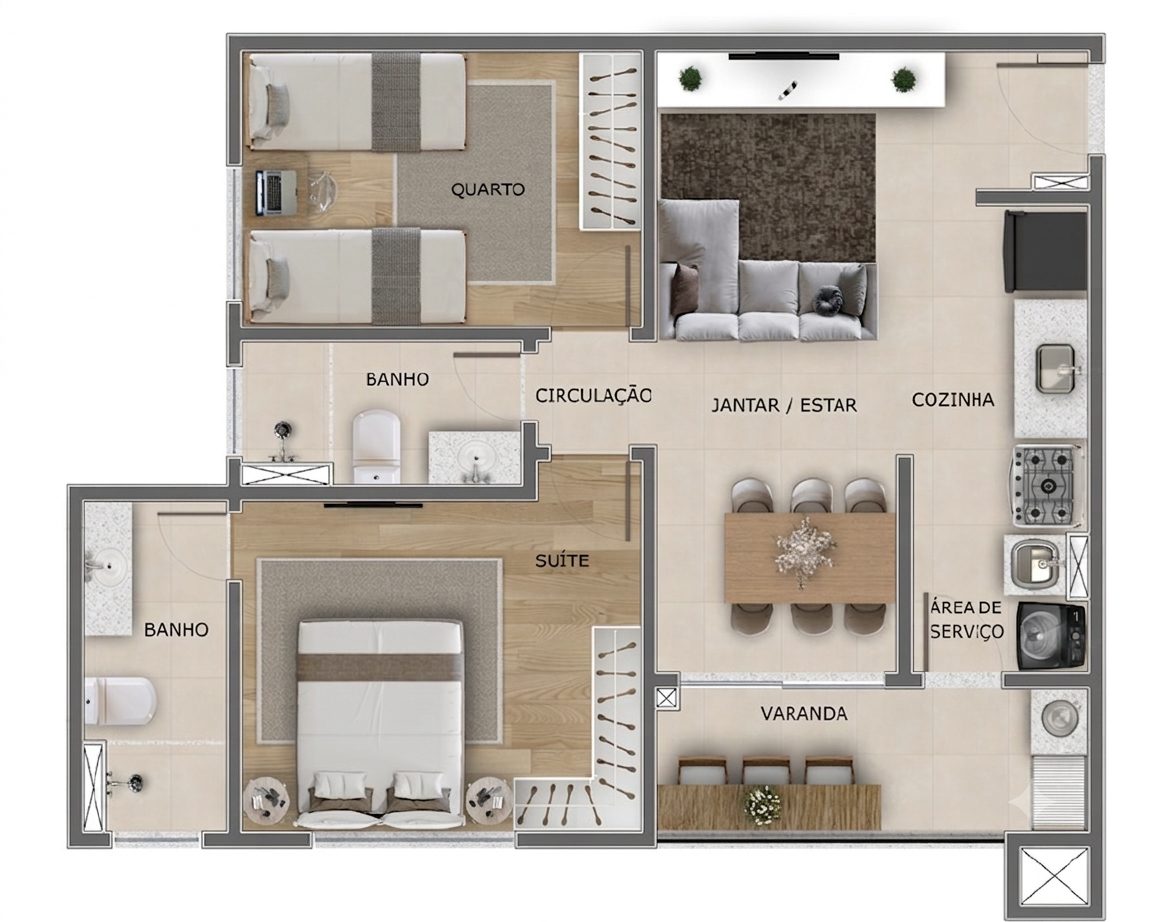 Planta de 59 m² — imagem 1